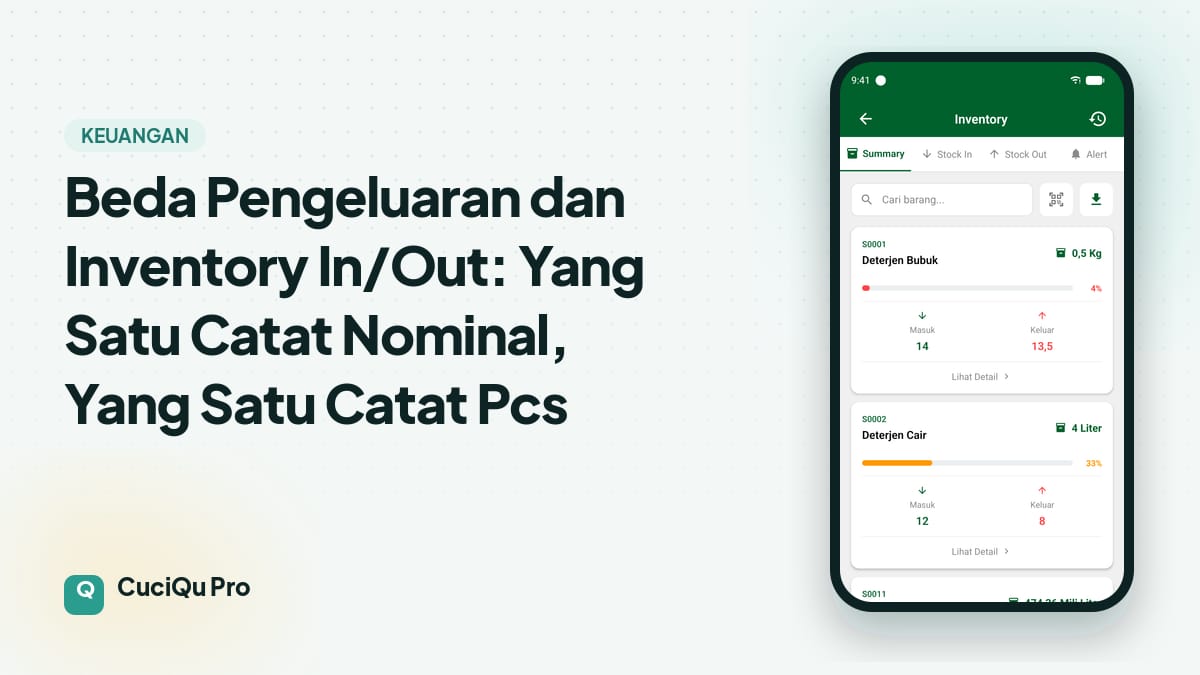 Thumbnail artikel: Beda Pengeluaran dan Inventory In/Out: Yang Satu Catat Nominal, Yang Satu Catat Pcs