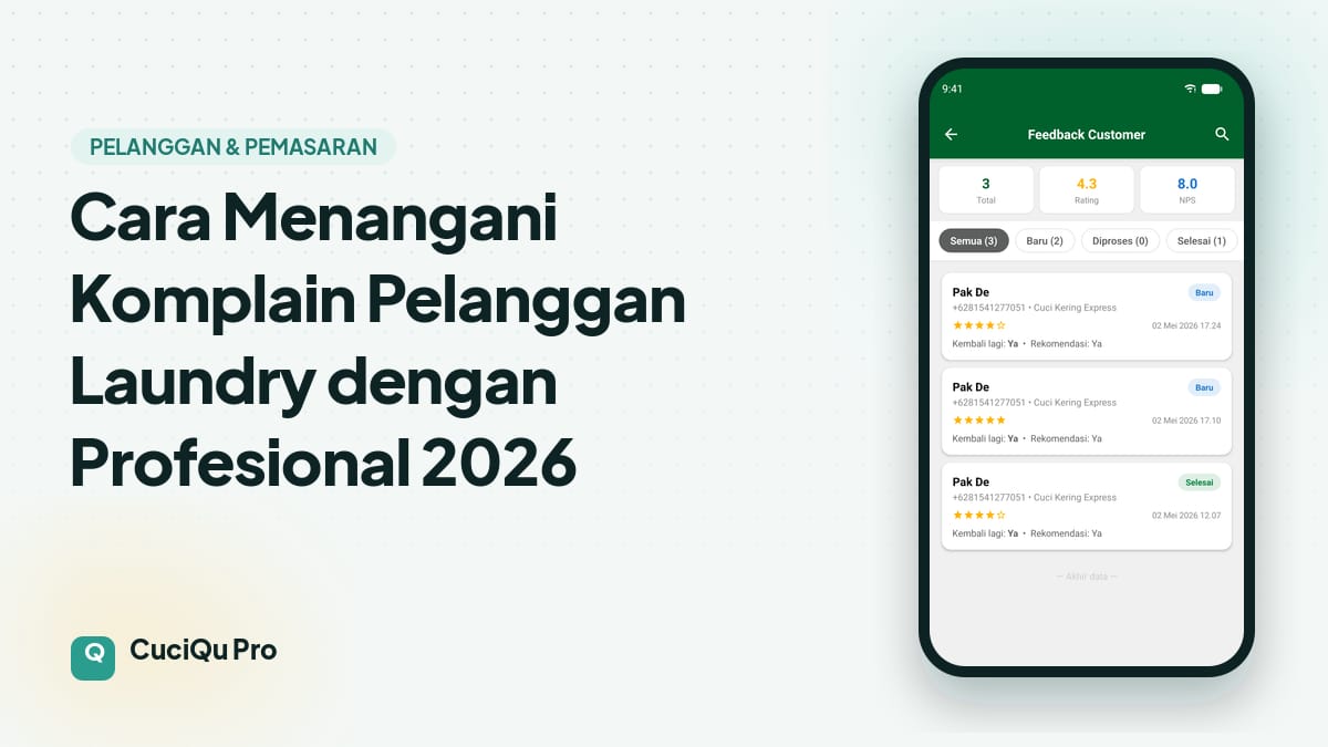 Thumbnail artikel: Cara Menangani Komplain Pelanggan Laundry dengan Profesional 2026
