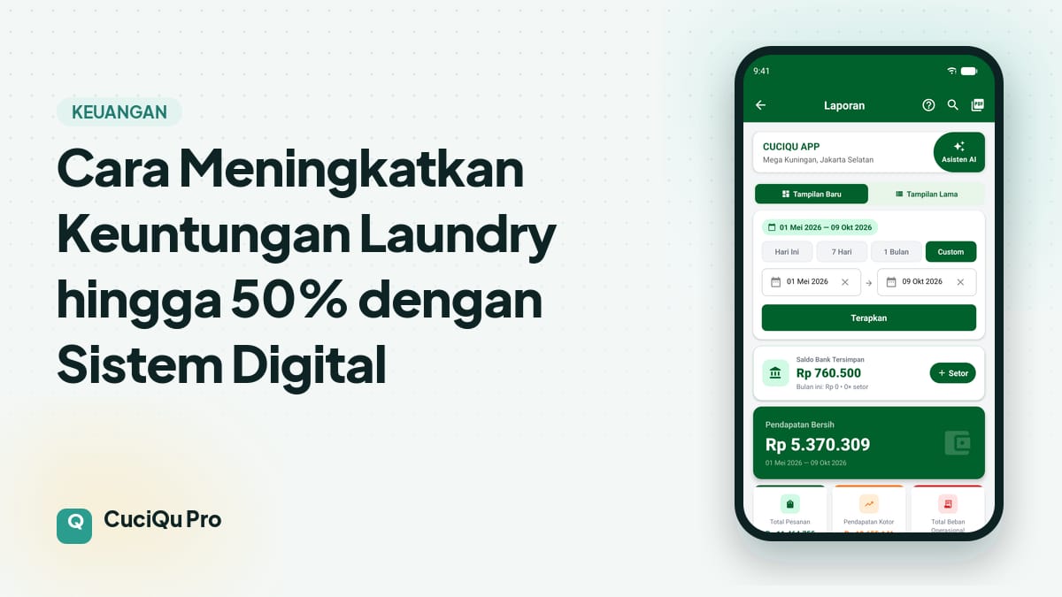 Thumbnail artikel: Cara Meningkatkan Keuntungan Laundry hingga 50% dengan Sistem Digital