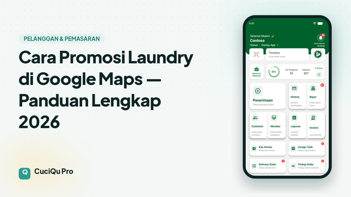 Thumbnail artikel: Cara Promosi Laundry di Google Maps — Panduan Lengkap 2026
