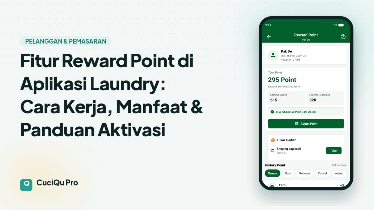 Thumbnail artikel: Fitur Reward Point di Aplikasi Laundry: Cara Kerja, Manfaat & Panduan Aktivasi