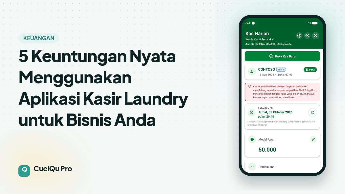 Thumbnail artikel: 5 Keuntungan Nyata Menggunakan Aplikasi Kasir Laundry untuk Bisnis Anda