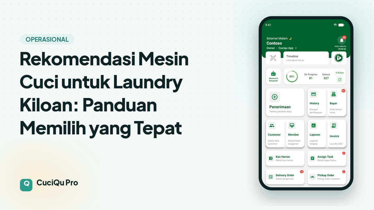 Thumbnail artikel: Rekomendasi Mesin Cuci untuk Laundry Kiloan: Panduan Memilih yang Tepat