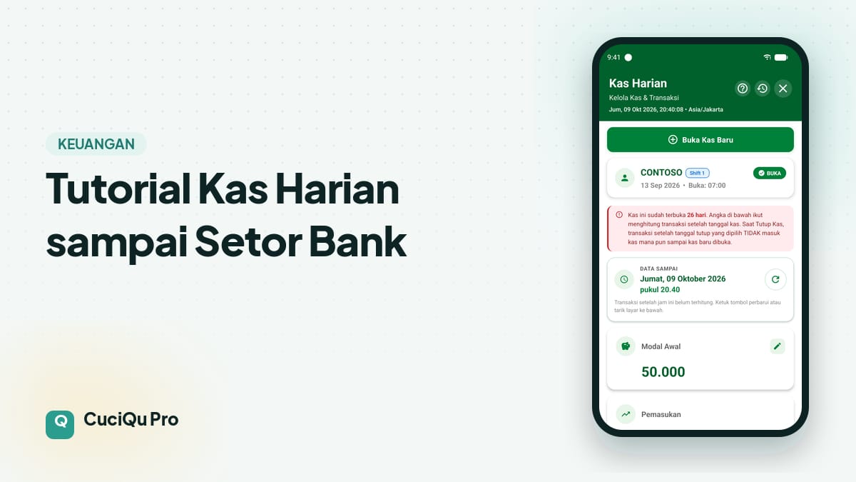 Thumbnail artikel: Tutorial Kas Harian sampai Setor Bank