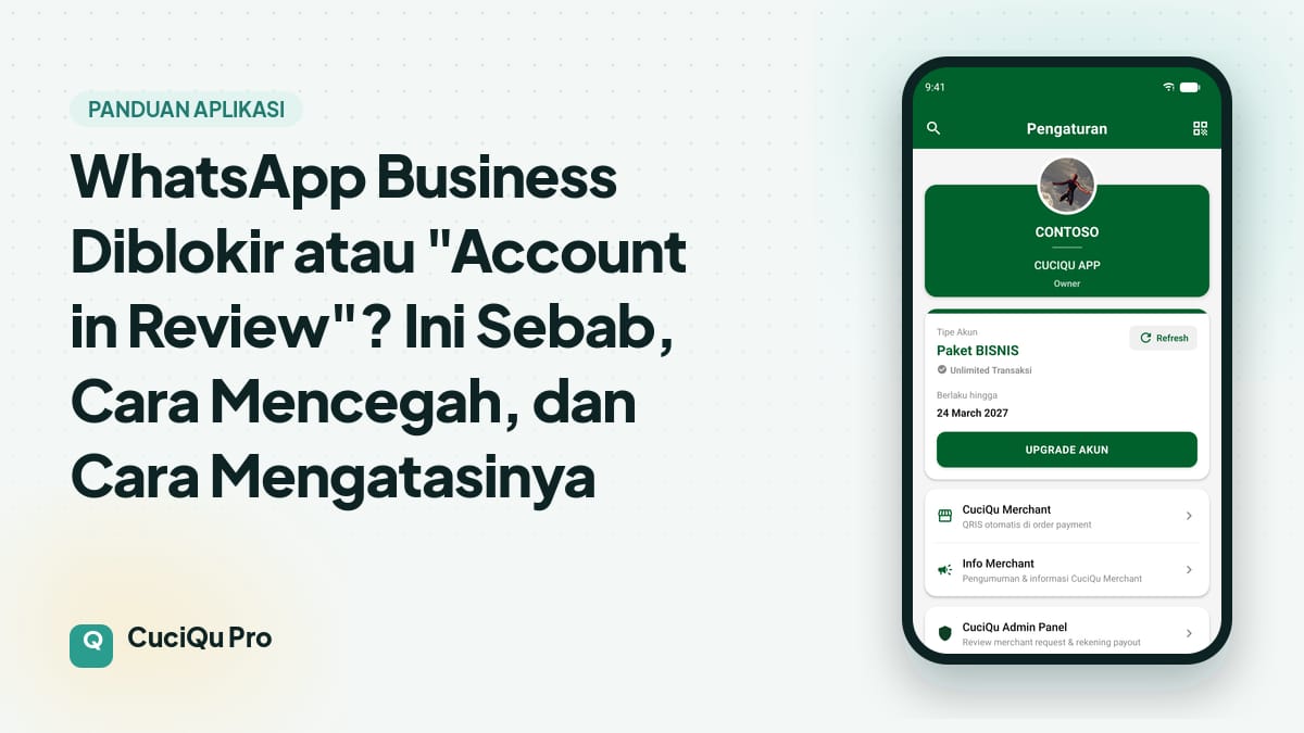 Thumbnail artikel: WhatsApp Business Diblokir atau "Account in Review"? Ini Sebab, Cara Mencegah, dan Cara Mengatasinya